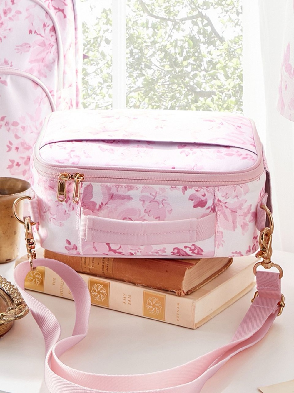 LoveShackFancy Pink Damask Cold Pack Lunch Box 💕 Doubles as Bottle Crossbody Bag